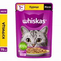 Пауч Whiskas для взрослых кошек, желе с курицей, 75 г