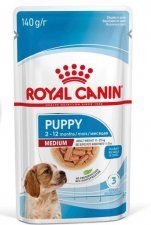 Пауч Royal Canin для щенков средних пород, кусочки в соусе, MEDIUM PUPPY, 140 г