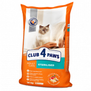 Корм Club 4 Paws для взрослых стерилизованных кошек, премиум-класса, 14 кг