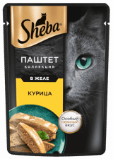Пауч Sheba для взрослых кошек, с курицей, Нежный паштет в желе, 75 г