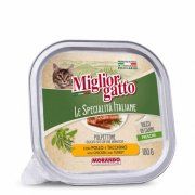 Паштет Miglior gatto Le Specialità Italiane для кошек мясной рулет с курицей и индейкой, 100г