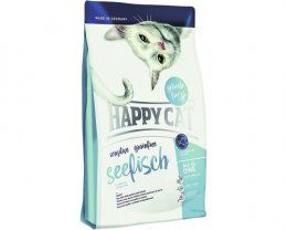 Корм Happy Cat беззлаковый для кошек с чувствительным пищеварением с морской рыбой, Sensitive Grainfree Seefisch 32/14