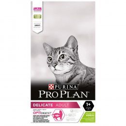 Корм Purina Pro Plan для взрослых кошек с чувствительным пищеварением или особым предпочтением в еде, с высоким содержанием ягненка, 10 кг