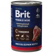 Консерва Brit, для взрослых собак всех пород, с говядиной, Premium by Nature, 410 г