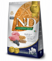 Корм Farmina низкозерновой для взрослых собак средних и крупных пород, со вкусом ягненка и черники, N&D Ancestral Grain, 12 кг