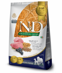 Корм Farmina низкозерновой для взрослых собак средних и крупных пород, со вкусом ягненка и черники, N&D Ancestral Grain, 12 кг