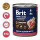 Консерва Brit, для взрослых собак всех пород, с говядиной и рисом, Premium by Nature, 850 гр