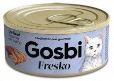Консерва GOSBI Fresko Cat для кошек, после стерилизации, с тунцом и креветками, 70 г