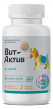 Витамины Вит-Актив С-М для щенков, 120 таб