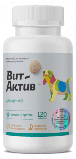 Витамины Вит-Актив С-М для щенков, 120 таб
