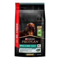 Корм Purina Pro Plan для взрослых собак мелких пород с чувствительным пищеварением, с ягненком, Sensitive digestion, 3 кг+800 г