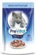 PreVital Premium line (Лосось, форель в желе). Консервированный корм для взрослых кошек, комплект 24х100 г
