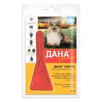 Капли на холку Дана ультра от блох и клещей, для собак от 10 до 20 кг, 1 пипетка, 1,6 мл