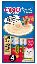 Лакомство-пюре INABA для кошек, тунец Магуро и морской гребешок, ЧАО ЧУРУ, 56 г
