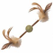 Игрушка Шарик с перьями для кошек из мататаби, NATURAL, 120/200мм