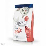 Корм Happy Cat беззлаковый монобелковый для взрослых кошек с уткой, Sensitive Ente 30/18, 4 кг