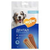Лакомство Мнямс, Зубные палочки для собак, с говядиной, DENTAL, 100 г