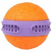 Игрушка мяч Зубастик для собак, фиолетовая, диаметр 6 см