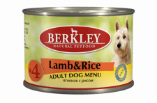 Консервы Berkley для собак, ягненок с рисом, 200 г