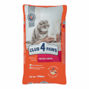 Корм Club 4 Paws премиум, для взрослых кошек, с телятиной 14 кг