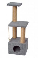 Домик-когтеточка Kogti для кошек многоуровневый, серый, Башня, 37х37х32 см