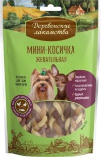 Деревенские лакомства Мини-косичка жевательная для собак мини-пород, 55 г