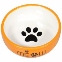 Миска Mr.Kranch MEOW, керамическая для кошек, оранжевая, 380 мл