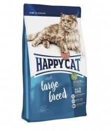 Корм Happy Cat для взрослых кошек крупных пород с домашней птицей и ягненком, Adult Large Breed 32/16, 1.4 кг