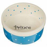 Миска Пижон для животных, керамическая, голубая, Prince, 400 мл