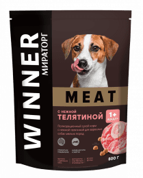 Корм Winner Meat для взрослых собак мелких пород, с телятиной, 500 г