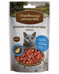 Деревенские лакомства для кошек, дольки крольчатины нежные, 45 г