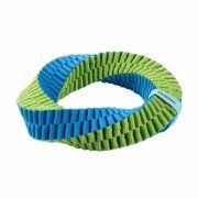 Игрушка Плетеное кольцо-спираль для собак, зеленая, диаметр 19 см