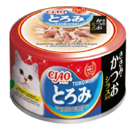 Консерва INABA для кошек, куриное филе, тунец Кацуо, гребешок, ЧАО ТОРОМИ, 80 г