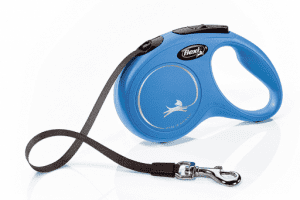 Рулетка Flexi New Classic S ременная, синяя, 5 м