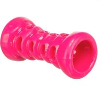 Игрушка Трубочка для собак, резина, розовая, 9 см