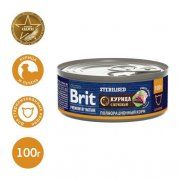 Консерва Brit Premium by Nature для стерилизованных кошек, Курица и печень, 100 г