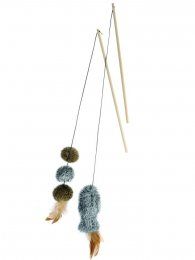 Игрушка Удочки с деревянной ручкой и плюшевой игрушкой (набор) для кошек, 30 см