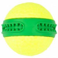 Игрушка мяч Зубастик для собак, зеленая, диаметр 6 см
