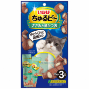Лакомство INABA ЧУРУ БИ запеченые трубочки для кошек, с курицей и тунцом Кацуо, 3 шт х 10 г
