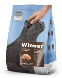 Корм WINNER для кошек домашнего содержания, с курицей, 2 кг