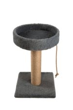 Когтеточка лежанка круглая, джут, серая, 35х35х55 см