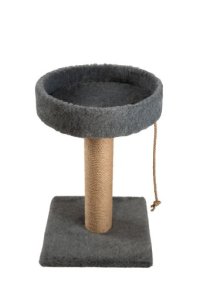 Когтеточка лежанка круглая, джут, серая, 35х35х55 см