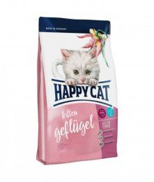 Корм Happy Cat для котят с 5 недель до 6 месяцев с домашней птицей и лососем, Kitten Geflügel 35/20, 4 кг