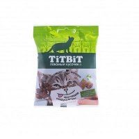 Хрустящие подушечки TitBit для кошек из кролика с сыром и паштетом, 30 г