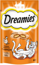 Лакомство Dreamies для взрослых кошек с курицей, 60 г