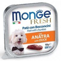 Паштет Monge для собак, с уткой, Fresh, 100 г