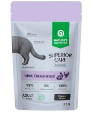 Пауч Nature`s Protection Sterilised GRAIN FREE для стерилизованных кошек, кролик,куриная грудка и клюква, 85 г