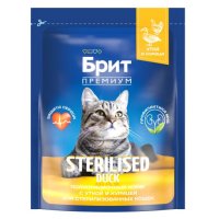 Корм Брит ПРЕМИУМ для стерилизованных кошек, Утка и курица, Cat Duck & Chicken, 400 г