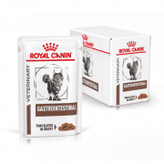 Пауч Royal Canin, диета для кошек при заболевании желудочно-кишечного тракта, кусочки в соусе, Gastrointestinal, 85 г, 12 шт