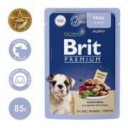Пауч Brit для щенков всех пород с телятиной в соусе, Premium, 85 г